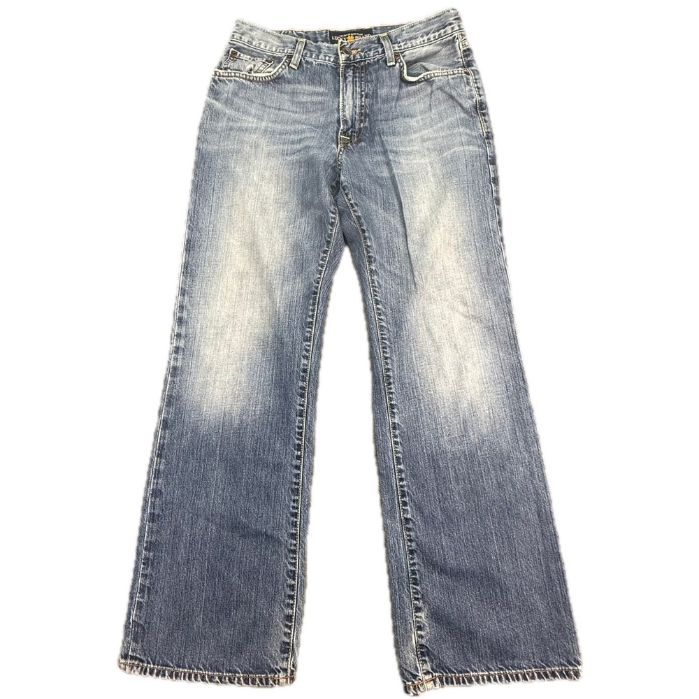 Lucky Brand 181 Ashbury Jeans Mens 30x30 Blue Straight Leg Denim Distressed
